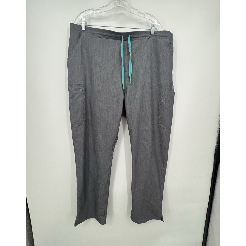 Figs Womens High Waisted Yola Skinny Scrub Pants Sz XXL Graphite Gray Medical